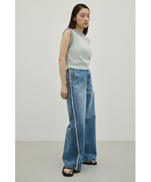 STYLEMIXER(スタイルミキサー)の「サイドフリンジワイドデニム(デニムパンツ・レディース・ブラック/ブルー・SMALL/MEDIUM/LARGE)」の16枚目の写真