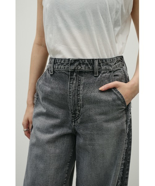 STYLEMIXER(スタイルミキサー)の「サイドフリンジワイドデニム(デニムパンツ・レディース・ブラック/ブルー・SMALL/MEDIUM/LARGE)」の22枚目の写真