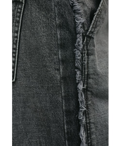 STYLEMIXER(スタイルミキサー)の「サイドフリンジワイドデニム(デニムパンツ・レディース・ブラック/ブルー・SMALL/MEDIUM/LARGE)」の17枚目の写真