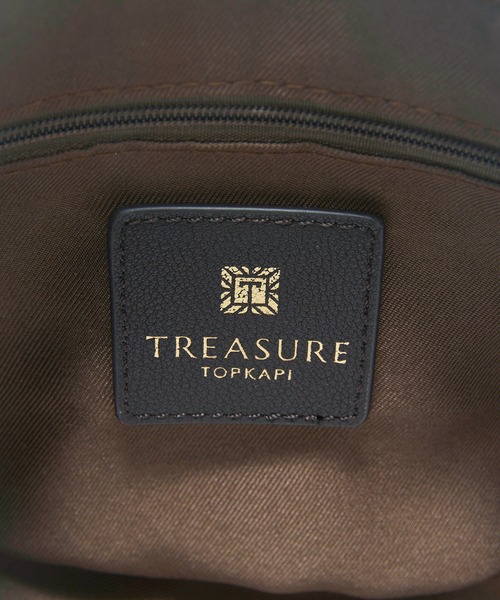 TREASURE TOPKAPI(トレジャートプカピ)の「【TREASURE TOPKAPI】ナイロン レザーコンビ ハンドルオープン ミニ ショルダーバッグ(ショルダーバッグ・レディース・グレイッシュベージュ/ピンクベージュ/トップグレー/エメラルド/ダークブラウン/ブラック・FREE)」の11枚目の写真