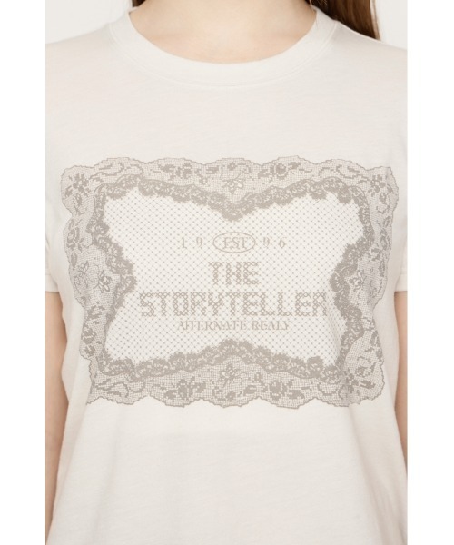 SLY(スライ)の「LACE LOGO T/SH レースロゴTシャツ 春服 夏服 半袖(Tシャツ/カットソー・レディース・ブラウン/ネイビー/オフホワイト・FREE)」の7枚目の写真