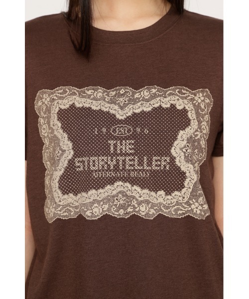SLY(スライ)の「LACE LOGO T/SH レースロゴTシャツ 春服 夏服 半袖(Tシャツ/カットソー・レディース・ブラウン/ネイビー/オフホワイト・FREE)」の19枚目の写真