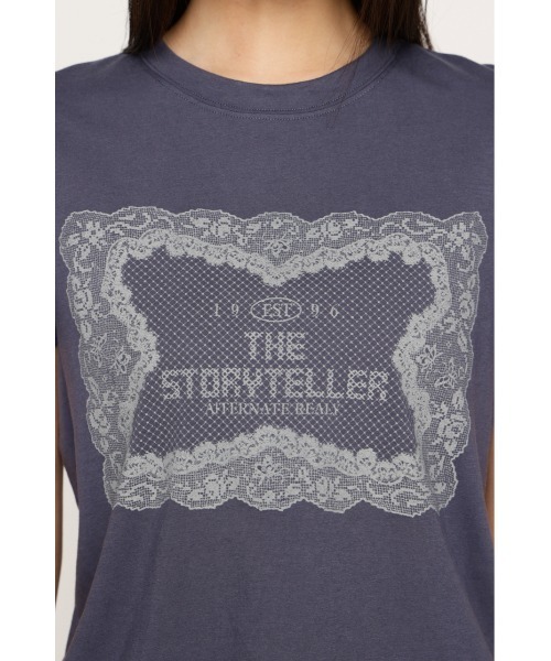 SLY(スライ)の「LACE LOGO T/SH レースロゴTシャツ 春服 夏服 半袖(Tシャツ/カットソー・レディース・ブラウン/ネイビー/オフホワイト・FREE)」の14枚目の写真
