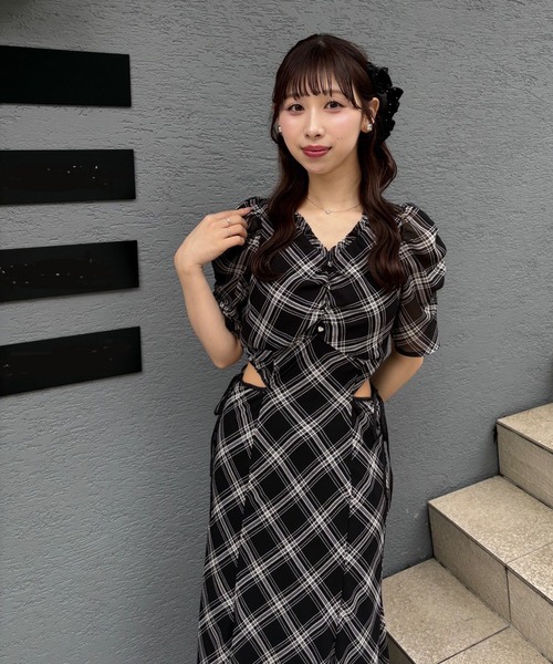 LouLoumei(ルルミー)の「【LouLoumei】サイドカットデザインチェックワンピース(ワンピース・レディース・ブラック系その他/ピンク系その他/ホワイト系その他・FREE)」の15枚目の写真