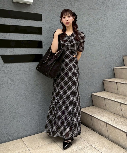 LouLoumei(ルルミー)の「【LouLoumei】サイドカットデザインチェックワンピース(ワンピース・レディース・ブラック系その他/ピンク系その他/ホワイト系その他・FREE)」の20枚目の写真