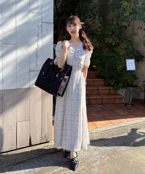 LouLoumei(ルルミー)の「【LouLoumei】サイドカットデザインチェックワンピース(ワンピース・レディース・ブラック系その他/ピンク系その他/ホワイト系その他・FREE)」の22枚目の写真