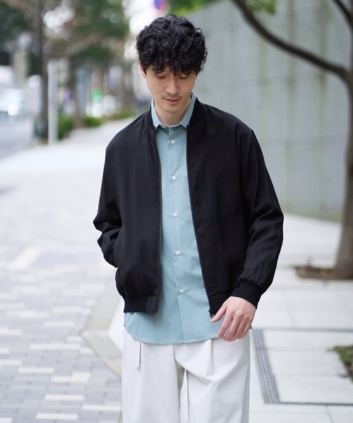 a.v.v（アーヴェヴェ）の「【洗濯機で洗える】シアーリブブルゾン（その他アウター・メンズ・グレー・48/46）」の10枚目の写真