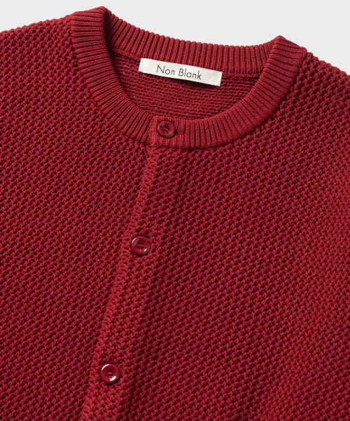 NONBLANK(ノンブランク)の「クロップラウンドLSカーディガン_DEEP RED(カーディガン/ボレロ・メンズ・レンガ・MEDIUM/LARGE/X-LARGE)」の3枚目の写真