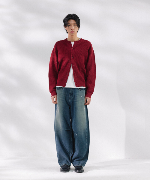 NONBLANK(ノンブランク)の「クロップラウンドLSカーディガン_DEEP RED(カーディガン/ボレロ・メンズ・レンガ・MEDIUM/LARGE/X-LARGE)」の8枚目の写真