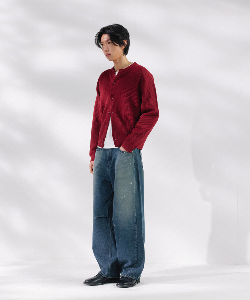 NONBLANK(ノンブランク)の「クロップラウンドLSカーディガン_DEEP RED(カーディガン/ボレロ・メンズ・レンガ・MEDIUM/LARGE/X-LARGE)」の9枚目の写真