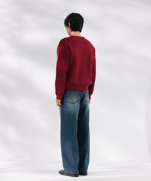 NONBLANK(ノンブランク)の「クロップラウンドLSカーディガン_DEEP RED(カーディガン/ボレロ・メンズ・レンガ・MEDIUM/LARGE/X-LARGE)」の10枚目の写真