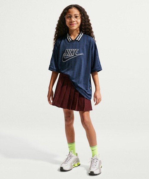 NIKE（ナイキ）の「ナイキ NIKE ナイキ YTH NSW CLN JERSEY S/S トップ（ポロシャツ・キッズ・オフホワイト/ネイビー・130cm/140cm/150cm/160cm）」の8枚目の写真