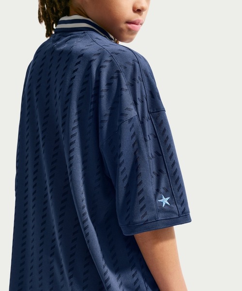 NIKE（ナイキ）の「ナイキ NIKE ナイキ YTH NSW CLN JERSEY S/S トップ（ポロシャツ・キッズ・オフホワイト/ネイビー・130cm/140cm/150cm/160cm）」の9枚目の写真