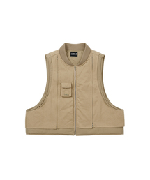 AJOBYAJO（アジョバイアジョ）の「Layered Padded Zip Up Vest [BEIGE]（ベスト）」