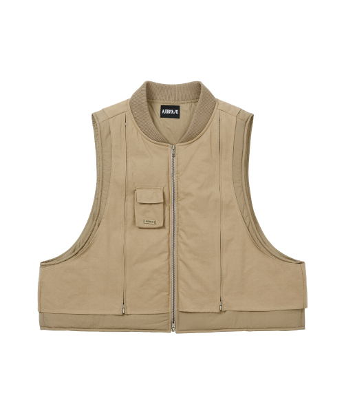 AJOBYAJO（アジョバイアジョ）の「Layered Padded Zip Up Vest [BEIGE]（ベスト・メンズ・その他・FREE）」の2枚目の写真