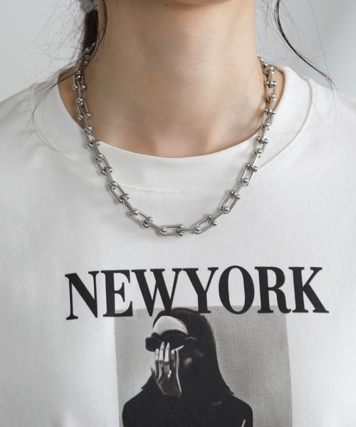 pumpkin port(パンプキンポート)の「NEW YORK ロゴプリント ショート丈半袖Tシャツ(Tシャツ/カットソー・レディース・ブラック/ホワイト・M)」の18枚目の写真