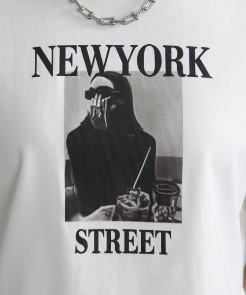 pumpkin port(パンプキンポート)の「NEW YORK ロゴプリント ショート丈半袖Tシャツ(Tシャツ/カットソー・レディース・ブラック/ホワイト・M)」の19枚目の写真
