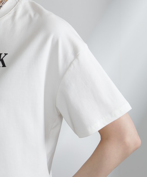 pumpkin port(パンプキンポート)の「NEW YORK ロゴプリント ショート丈半袖Tシャツ(Tシャツ/カットソー・レディース・ブラック/ホワイト・M)」の20枚目の写真