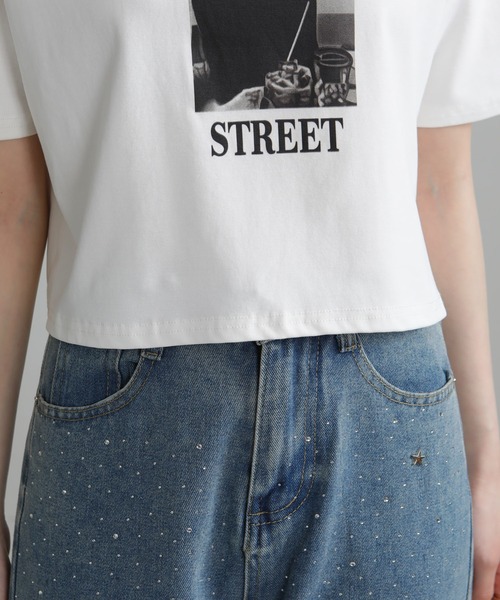 pumpkin port(パンプキンポート)の「NEW YORK ロゴプリント ショート丈半袖Tシャツ(Tシャツ/カットソー・レディース・ブラック/ホワイト・M)」の21枚目の写真