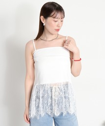 cepo（セポ）の「〈着るだけで上品にレイヤードコーデ♪〉スソレースキャミソール（キャミソール）」
