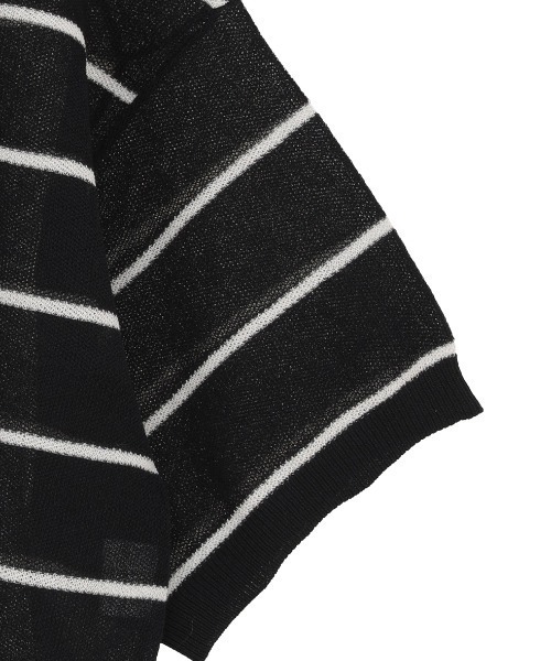 CLANE(クラネ)の「CLANE/クラネ/SPONGY SHEER POLO KNIT(ポロシャツ・レディース・ブルー/アイボリー/ネイビー・1)」の12枚目の写真