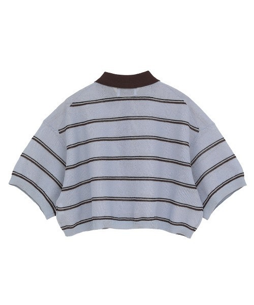 CLANE(クラネ)の「CLANE/クラネ/SPONGY SHEER POLO KNIT(ポロシャツ・レディース・ブルー/アイボリー/ネイビー・1)」の16枚目の写真