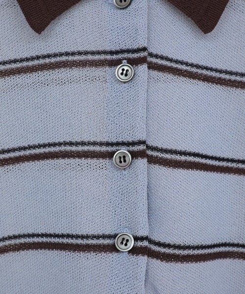 CLANE(クラネ)の「CLANE/クラネ/SPONGY SHEER POLO KNIT(ポロシャツ・レディース・ブルー/アイボリー/ネイビー・1)」の20枚目の写真