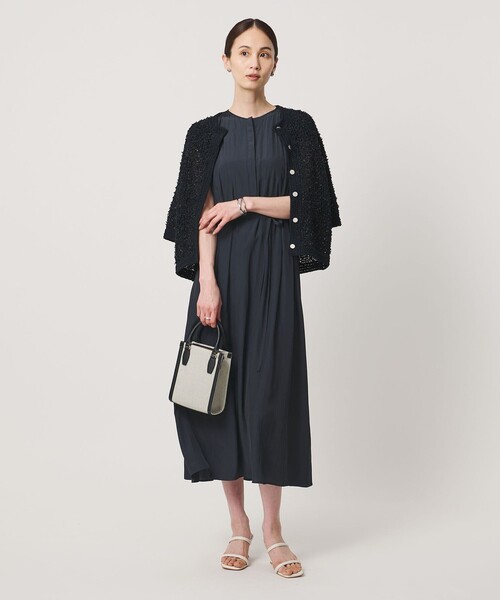 UNITED ARROWS(ユナイテッドアローズ)の「Spiree ギャザー フレンチスリーブ ワンピース(ワンピース・レディース・その他7/その他5/その他2/その他1/ネイビー・FREE)」の7枚目の写真