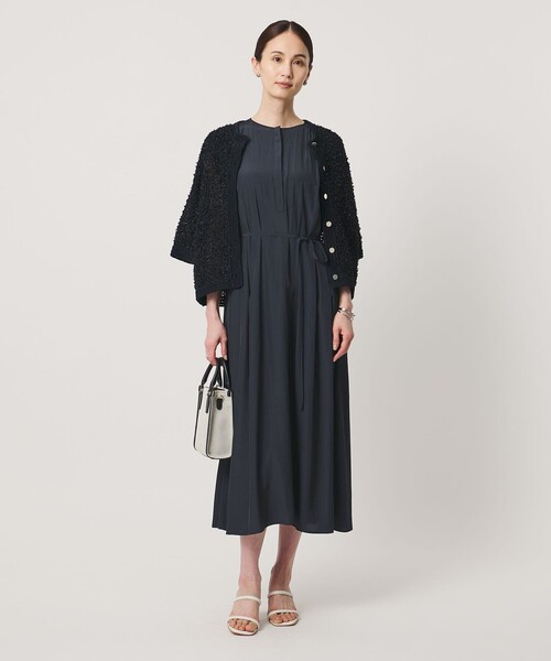 UNITED ARROWS(ユナイテッドアローズ)の「Spiree ギャザー フレンチスリーブ ワンピース(ワンピース・レディース・その他7/その他5/その他2/その他1/ネイビー・FREE)」の8枚目の写真