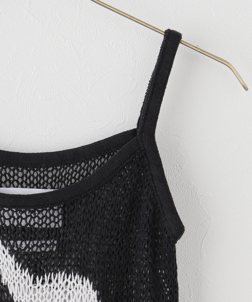 JOURNAL STANDARD（ジャーナルスタンダード）の「【NOMARHYTHM TEXTILE】MESH KNIT SLIP DRESS（ワンピース・レディース・ブラック・SMALL）」の3枚目の写真