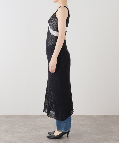 JOURNAL STANDARD（ジャーナルスタンダード）の「【NOMARHYTHM TEXTILE】MESH KNIT SLIP DRESS（ワンピース・レディース・ブラック・SMALL）」の10枚目の写真