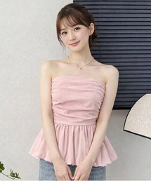 ”細見えスタイルアップ” ペプラムベアトップ