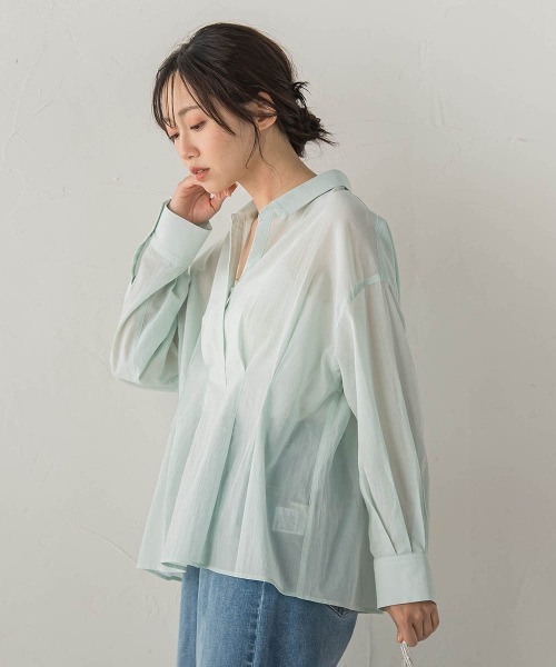 Droite lautreamont（ドロワットロートレアモン）の「ウエストシェイプブラウス（シャツ/ブラウス・レディース・グリーン/ピンク/オフホワイト・M）」の20枚目の写真