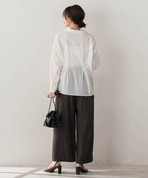 Droite lautreamont（ドロワットロートレアモン）の「ウエストシェイプブラウス（シャツ/ブラウス・レディース・グリーン/ピンク/オフホワイト・M）」の10枚目の写真