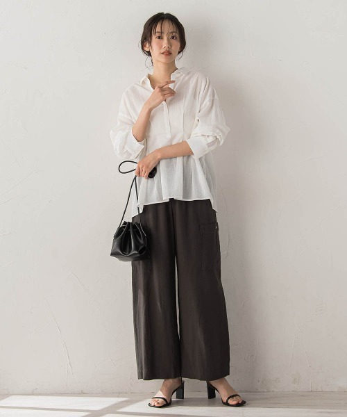 Droite lautreamont（ドロワットロートレアモン）の「ウエストシェイプブラウス（シャツ/ブラウス・レディース・グリーン/ピンク/オフホワイト・M）」の11枚目の写真