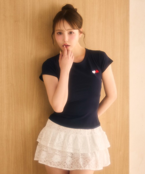 miune(ミューヌ)の「コンパクトT(Tシャツ/カットソー・レディース・グレー/ネイビー・FREE)」の6枚目の写真