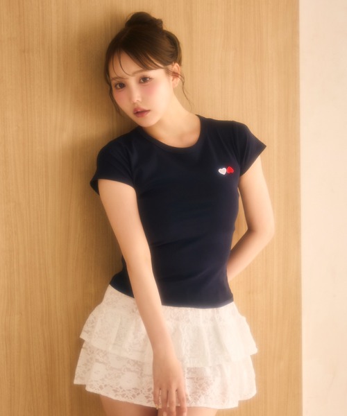 miune(ミューヌ)の「コンパクトT(Tシャツ/カットソー・レディース・グレー/ネイビー・FREE)」の7枚目の写真