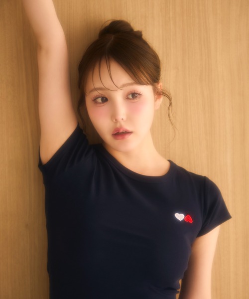 miune(ミューヌ)の「コンパクトT(Tシャツ/カットソー・レディース・グレー/ネイビー・FREE)」の5枚目の写真