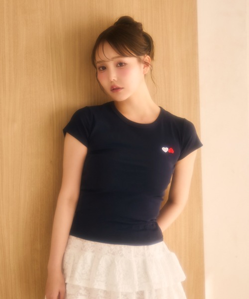 miune(ミューヌ)の「コンパクトT(Tシャツ/カットソー・レディース・グレー/ネイビー・FREE)」の9枚目の写真