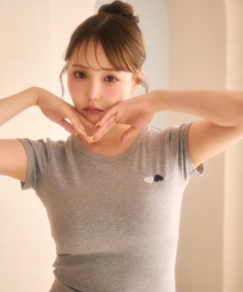 miune(ミューヌ)の「コンパクトT(Tシャツ/カットソー・レディース・グレー/ネイビー・FREE)」の12枚目の写真