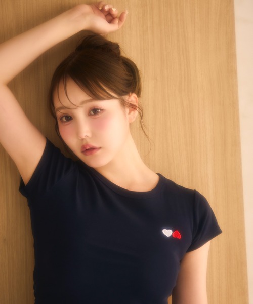 miune(ミューヌ)の「コンパクトT(Tシャツ/カットソー・レディース・グレー/ネイビー・FREE)」の4枚目の写真