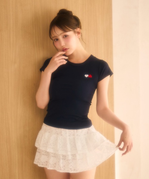 miune(ミューヌ)の「コンパクトT(Tシャツ/カットソー・レディース・グレー/ネイビー・FREE)」の11枚目の写真