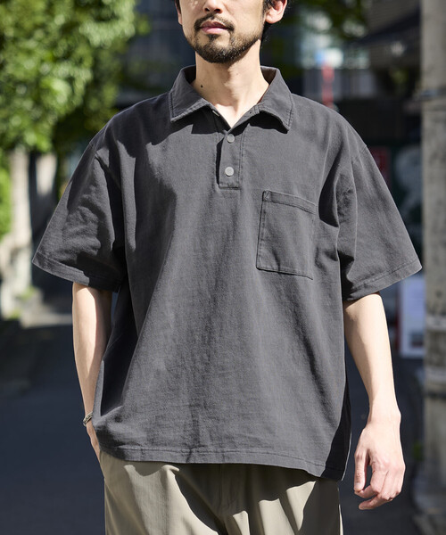 FREAK'S STORE（フリークスストア）の「HEAVY WEIGHT/ヘビーウェイト ピグメント ショートスリーブ ポロシャツ/Tシャツ/10.5オンス（ポロシャツ・メンズ・ブラウン/チャコールグレー/オリーブ/ピンク・LARGE/MEDIUM/SMALL）」の22枚目の写真
