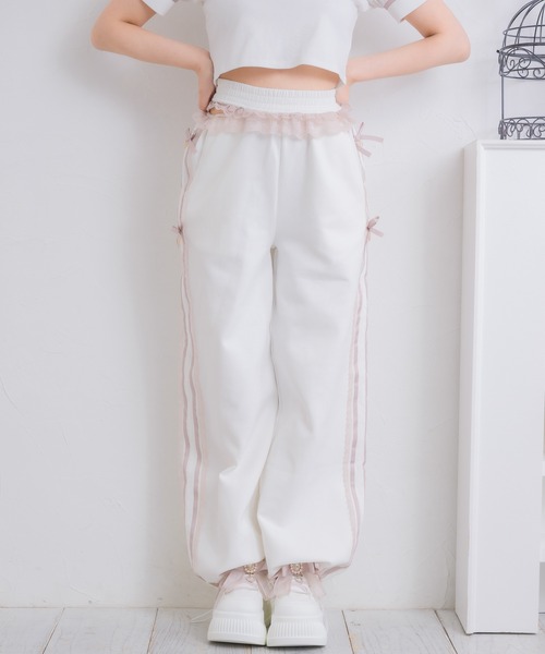 ROJITA（ロジータ）の「サイドレースデザインスウェットパンツ（スウェットパンツ・レディース・ピンク/ホワイト/ブラック・FREE）」の5枚目の写真