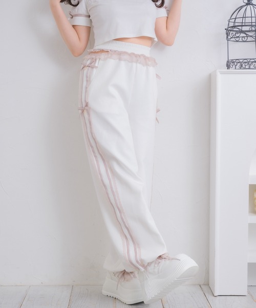 ROJITA（ロジータ）の「サイドレースデザインスウェットパンツ（スウェットパンツ・レディース・ピンク/ホワイト/ブラック・FREE）」の6枚目の写真