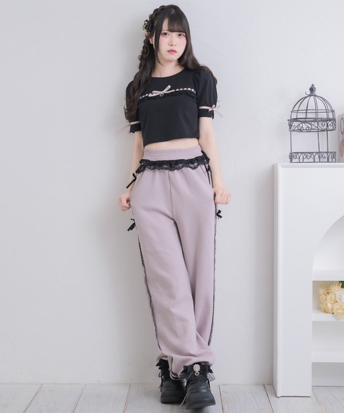 ROJITA（ロジータ）の「サイドレースデザインスウェットパンツ（スウェットパンツ・レディース・ピンク/ホワイト/ブラック・FREE）」の7枚目の写真