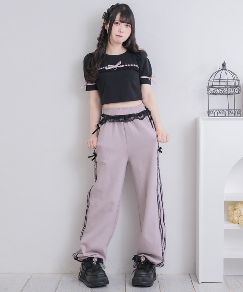 ROJITA（ロジータ）の「サイドレースデザインスウェットパンツ（スウェットパンツ・レディース・ピンク/ホワイト/ブラック・FREE）」の8枚目の写真