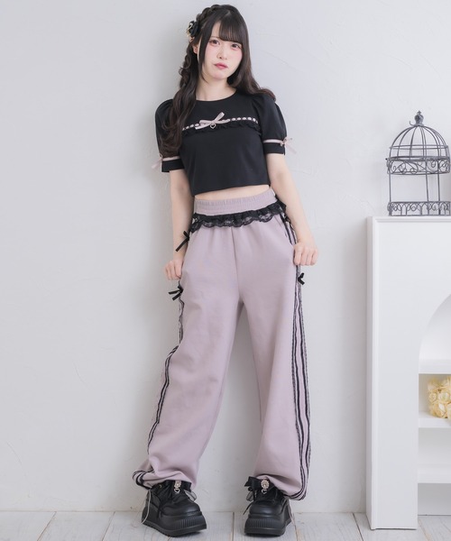 ROJITA（ロジータ）の「サイドレースデザインスウェットパンツ（スウェットパンツ・レディース・ピンク/ホワイト/ブラック・FREE）」の10枚目の写真