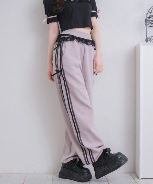 ROJITA（ロジータ）の「サイドレースデザインスウェットパンツ（スウェットパンツ・レディース・ピンク/ホワイト/ブラック・FREE）」の14枚目の写真