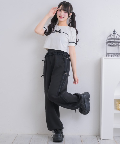 ROJITA（ロジータ）の「サイドレースデザインスウェットパンツ（スウェットパンツ・レディース・ピンク/ホワイト/ブラック・FREE）」の18枚目の写真